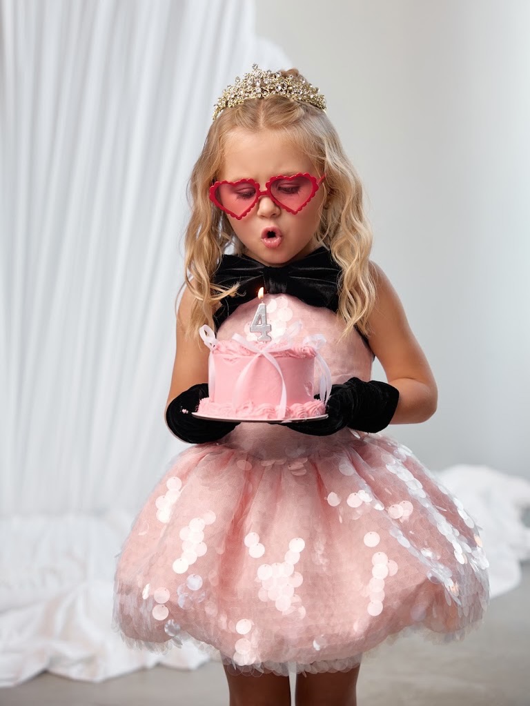 Toddler Girl Tulle Party Dress - فستان عيد ميلاد للفتيات من التول
