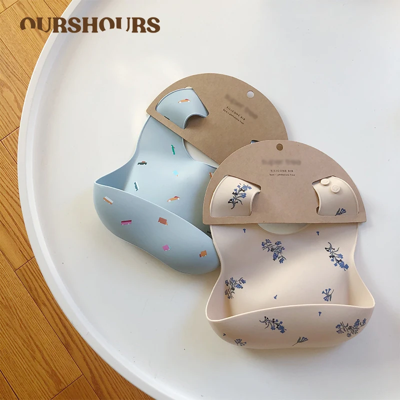Waterproof Baby Bibs Silicone - المرايل الطفل Ins نمط طباعة مقاوم