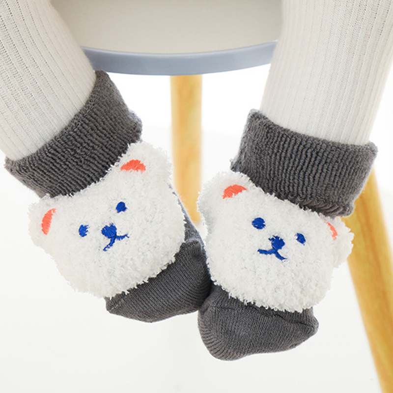 Unisex Baby Socks Non Slip - جوارب أطفال سميكة من الصوف المرجاني
