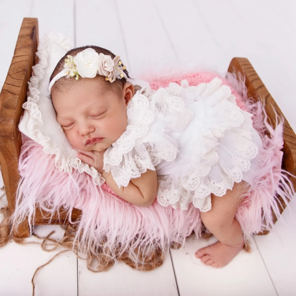 Newborn Baby Girl Romper Floral - ملابس تصوير المواليد الجدد، رومبير دانتيل