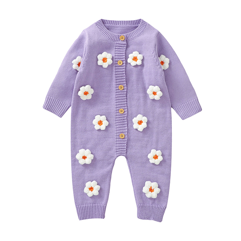 Newborn Baby Girl Romper Floral - رومبير بناتي أطفالي بطبعة زهور حلوة