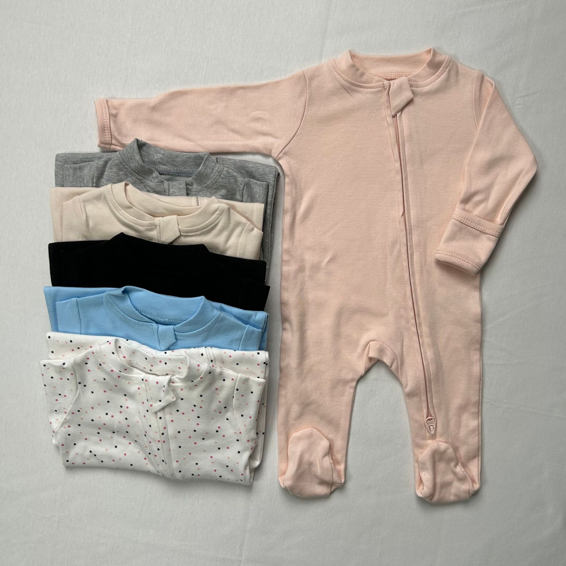 Cotton Baby Onesies Zipper - بدلة أطفال مثلثة الشكل، مناسبة للذكور